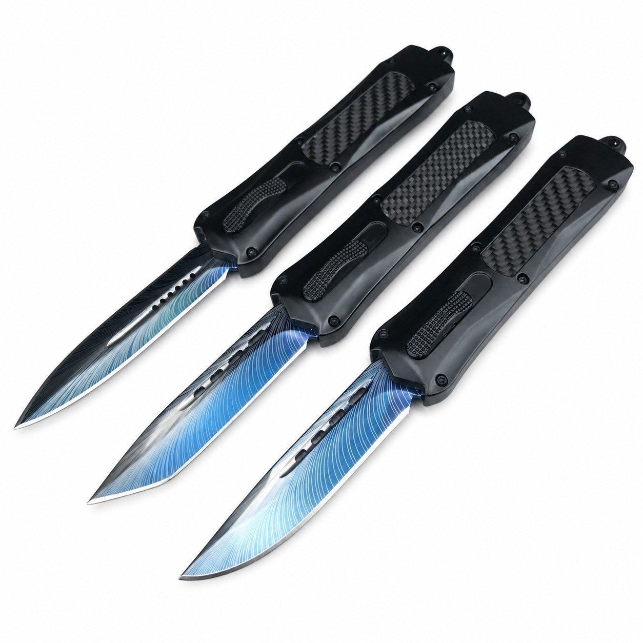 49713-main-white-clean (F396) Butterfly 3300 Straight Blue Titanium Twin Peaks OTF-Messer